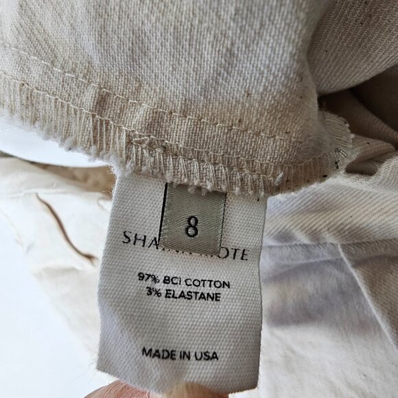Shaina Mote Boy Trouser Cream Ivory Crop Pants Cotton Stretch Minimal *Flaws 8 - Picture 8 of 11